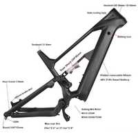 Cadre de vélo électrique en carbone Dengfu E82 2026 à suspension intégrale avec écran intégré et dropout UDH pour moteur central Bafang M510 M560