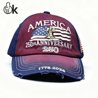 Cappellino da Baseball regolabile con ricamo 3D per 250 ° anniversario cappellini da Baseball con Design in cotone con logo