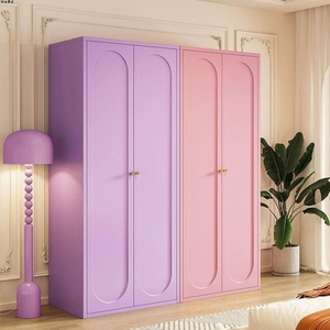 Armoire en bois massif colorée et personnalisable pour enfants avec portes coulissantes, idéale pour la chambre d'enfant, meubles de chambre à coucher - Product Image 3