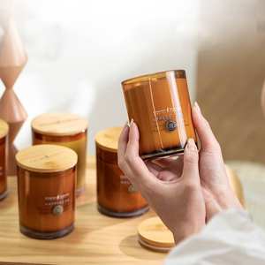 أوعية شموع فريدة من نوعها بملصق خاص مخصص 3 أونصة 4 أونصة 8 أونصة 10 أونصة 12 أونصة برطمانات زجاجية فارغة بغطاء للشموع وصناديق - Product Image 3