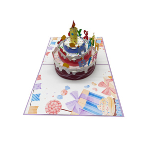 Tarjeta de Cumpleaños 3D Pop-Up con Diseño de Pastel, Hecha a Mano, Impresión Offset, Tamaño Libre, Artesanía Vietnamita, Papel Artístico, Superventas, Personalizable - Product Image 4