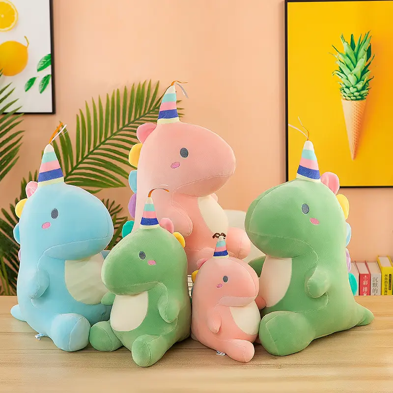 Permen dinosaurus mainan mewah unicorn lucu boneka naga bantal tidur anak perempuan delapan inci derek mesin cakar hadiah ulang tahun anak-anak