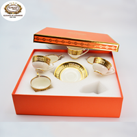 12pcs Nouvelle-Angleterre Style Élégant Luxe Or Jante 200cc Tasse À Café Soucoupe Service À Thé