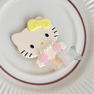 QianJin carino Hello Kitty Design molletta per capelli da ragazza pratico a forma di sirena con perle accessorio per capelli realizzato in acetato - Product Image 5