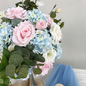DKB - Oferta Especial - Arreglo Floral de Rosas Grandes de 50 cm, 60 cm, 70 cm y 80 cm, Centros de Mesa para Bodas, Bola de Flores Artificiales de Seda - Product Image 6