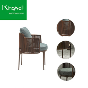 Patio đồ nội thất thiết lập thiết kế hiện đại Bistro ghế ăn mây <span class=keywords><strong>wicker</strong></span> ghế vườn cho nhà hàng với tay vịn - Product Image 4