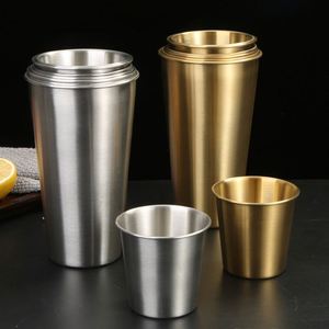 Custom Single Wall 304 Stainless Steel Beer Mug Reusable Coffee Mugs Tumbler Stainless Steel Cold Drink <b>Cup</b> - Product Image 2