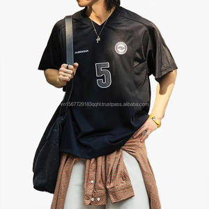 Camiseta de Fútbol de Verano con Bordado de Letras y Número 5, Manga Corta, Transpirable, Anti-UV, Tejido Brillante, Delgado y de Secado Rápido para Hombre - Product Image 4