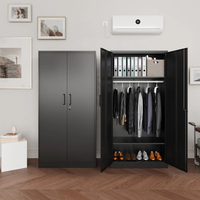 Armoire de rangement moderne à 2 portes en acier verrouillable, grande capacité, pour chambre, cuisine, bureau ou solutions de stockage en entrepôt