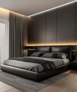 คุณสมบัติที่เป็นเอกลักษณ์ของแฟชั่นตู้เสื้อผ้าไม้เนื้อแข็งเฟอร์นิเจอร์ห้องนอนขนาดคิงไซส์เฟอร์นิเจอร์หรูหรา - Product Image 2