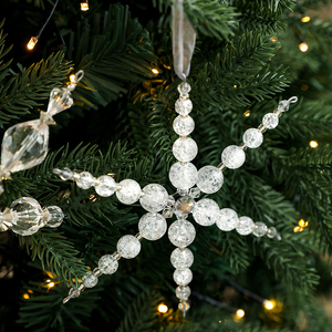 Adornos Navideños Transparentes de Acrílico, Copos de Nieve de Invierno, Decoración Colgante para Árbol de Navidad, Adornos para Árbol de Navidad - Product Image 6