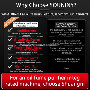 เครื่องดูดควันแบบไม่ใช้ท่อระบายอากาศ SOUNINY OEM 5000 ลิตร/ชม. 2940 ลูกบาศก์ฟุต/นาที ระบบดูดควันแบบไม่ใช้ท่อระบายอากาศ สแตนเลส สำหรับเชิงพาณิชย์ - Product Image 3