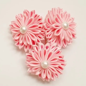 Ruban artisanal japonais Kanzashi, pompon <span class=keywords><strong>chignon</strong></span> vintage pour kimono Hanfu, épingle artisanale en ruban - Product Image 6