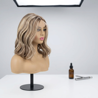 Perruque Lace Front HD 13*4 en Cheveux Humains, avec Mèches, Cheveux Vierges Européens, Cuticules Douces, Couleur Blonde, Ondulation Body Wave, Double Tirage