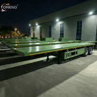 Semi-remorque à plateau plat 4 essieux 45 pieds pour transport de marchandises surdimensionnées, avec essieu BPW en option