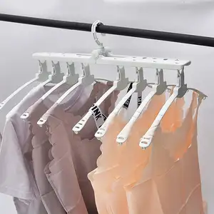 防滑穆蒂功能的折叠塑料魔术可调式旋转头衣柜衣架晾衣服架