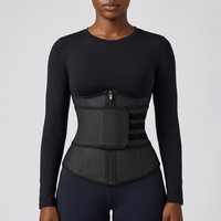 Ceinture amincissante en latex pour femme, gaine sculptante avec 9 baleines en acier, style colombien, à une sangle