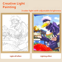 Caja de Luz LED Personalizada, Lámpara de Anime con Logotipo, Envío Directo, Luz de Anime con Alimentación USB, Marco de Madera Acrílica