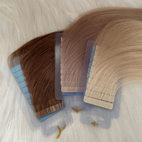 Extensions de cheveux à bandes adhésives fines et sans couture en PU, 100 % cheveux humains vierges, lisses et soyeux, double épaisseur, vente en gros