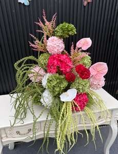 Centrotavola Floreale Personalizzato in Stile Selvaggio con Calla e Ortensie, Sfera di Fiori Artificiali in Seta per Corridoio - Product Image 6