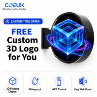 Boîte à lumière LED holographique 3D personnalisée en acrylique, panneau publicitaire extérieur double face pour affichage de logo de marque en vitrine de magasin