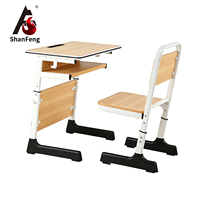 Bureau et chaise d'étudiant réglables en hauteur, design ergonomique, respectueux de l'environnement, style nordique, ensemble table et chaise pour salle de classe