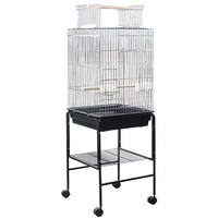Nouvelle Cage à Oiseaux Pliable en Fer, Écologique, Motif Animalier, Cage de Support pour Perroquet, Couleurs Blanc et Noir, avec Emballage de Qualité en Boîte – Vente en Gros