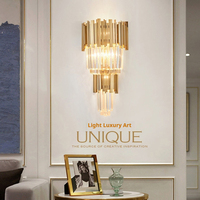 Nouveau design appliques chambre à coucher salon escaliers couloir applique murale en cristal