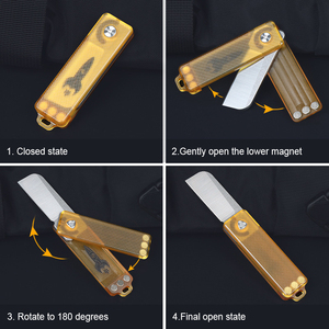 Hongrui Mini llavero Sandvik14c28ns cuchillo de bolsillo peso ligero pequeño cuchillo plegable EDC caja cortador PEI Ember mango imán - Product Image 4
