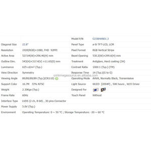 G238HAN01.3 AUO Résolution 23.8 pouces 1920*1080 Source originale Affichage industriel Tout nouvel écran LCD original - Product Image 5