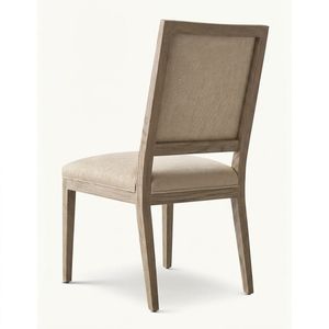Silla de Comedor de Madera de Roble Contemporánea Francesa, Silueta Cuadrada Minimalista para Proyectos Residenciales de Lujo - Product Image 4
