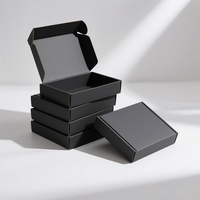 Boîte d'expédition en carton ondulé noir pour l'emballage de produits, vente en gros, logo personnalisé en stock