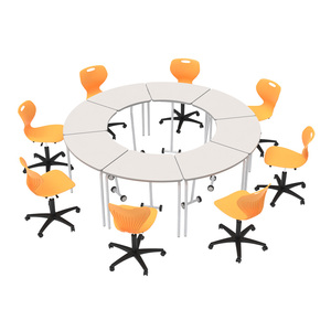 Student Folding <strong>Table</strong> School Furniture College Open Front Desks <strong>Movable</strong> <strong>Table</strong> Sixty Degree Segment <strong>Table</strong> with Steel Leg Frame - Product Image 1