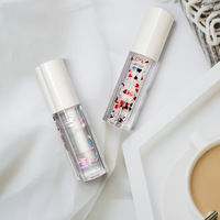 Huile à lèvres brillante en tube en forme de cœur pour la Saint-Valentin, vente en gros, marque privée, brillant transparent, huiles à lèvres véganes sans logo