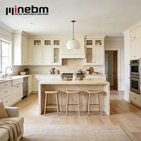 Meubles de cuisine de luxe de style américain, armoires de cuisine personnalisées, design en placage de bois