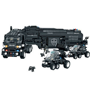 Modèle de camion de la police de la ville, équipe SWAT, modèle de voiture, blocs de construction, <span class=keywords><strong>jouet</strong></span> de construction DIY, arme, modèle <span class=keywords><strong>militaire</strong></span>, scène de construction, ensemble de blocs de construction - Product Image 1