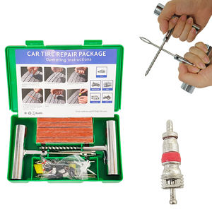 Kit de réparation de pneus robuste pour voitures et fourgonnettes, kit de réparation d'urgence, outil manuel, démonte-pneu, outil à rivets, patch pour pneus sans chambre à air - Product Image 4