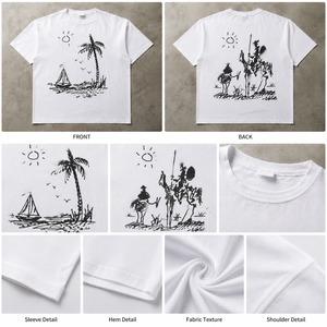 T-shirt da uomo OEM 100% cotone a vestibilità dritta, stampa grafica rap, bianco, oversize, manica corta - Product Image 3