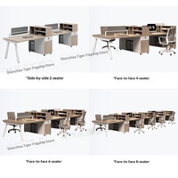 BGZ-213X Poste de travail de bureau combiné pour 24 personnes, cabine de bureau double ou triple, minimaliste, moderne, avec rangement mobile