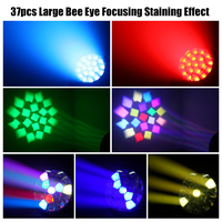 Projecteur LED mobile Bee Eye 19x40W RGBW 4-en-1 DMX512 avec zoom et anneau halo pour spectacles sur scène