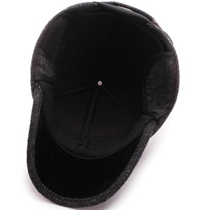 Snapback Cap Thickened Winter Baseball Cap For Men Outdoor Hiking Cycling Black Gray Brown Worsted Fabric - Product Image 2