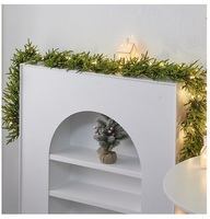 Guirlande de Noël artificielle pré-éclairée LINGKAI 1,8 m en pin avec lumières LED pour cheminée, escalier et décoration de maison de fêtes