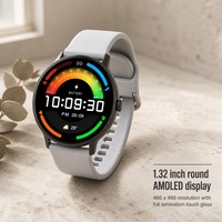1.32 İnç Yuvarlak AMOLED Akıllı Saat 466 x 466 Döner Düğme 123 Spor Modu BT Arama Akıllı Saat Kalp Atış Hızı Kan Oksijeni