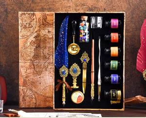 LISI Set de marqueurs d'art <span class=keywords><strong>Plume</strong></span> et 6 bouteilles d'encre Enveloppe de stylo à tremper en verre pour la <span class=keywords><strong>calligraphie</strong></span> - Product Image 6