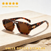 Dernières tendances de la mode féminine, lunettes de soleil en gros à bas prix, logo personnalisé, lunettes de soleil carrées à double pont de style vintage pour femmes