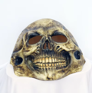 Masque de tête intégrale en latex pour Halloween, <span class=keywords><strong>casque</strong></span> de crâne d'horreur, accessoire de costume effrayant pour mascarade, idéal pour le cosplay urbain d'Halloween - Product Image 3