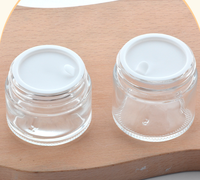 Pot en verre transparent vide pour crème, 5ml, 10ml, 30ml, 50ml, 100ml, avec bouchon en bois mat noir, blanc, or, argent, joint intérieur, vente en gros de cosmétiques