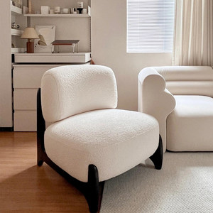 Sillón Chaise Longue Individual de Estilo Moderno y Minimalista, en Lana de Cordero, con Respaldo Ajustable y Fácil Montaje, para el Hogar - Product Image 2