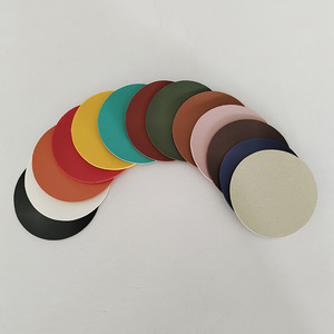 Sous-verre en cuir vegan de luxe de haute qualité, imprimé, rond et doux, avec logo, pour boissons, café, bière - Product Image 3