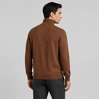 Pull à col zippé personnalisé avec logo, vente en gros, décontracté, chaud, à manches longues